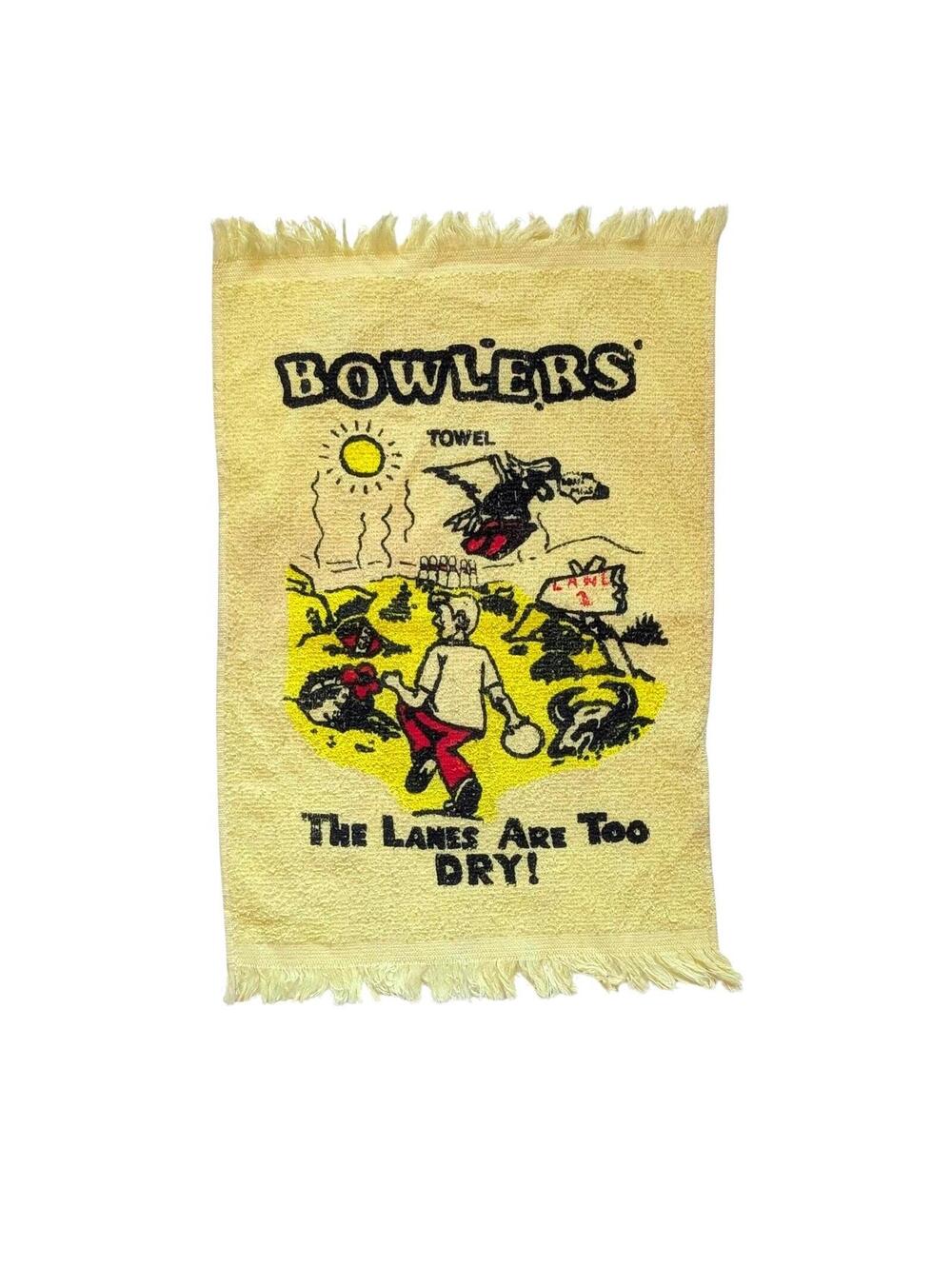 Vintage Novelty Bowling Towel - The Lanes Are Too Dry
